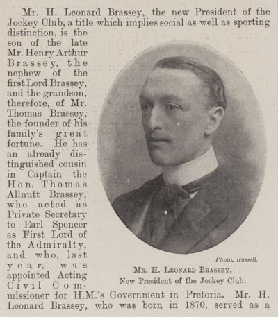 Leonard Brassey úr, a Jockey Club új elnöke alkotó: English Photographer