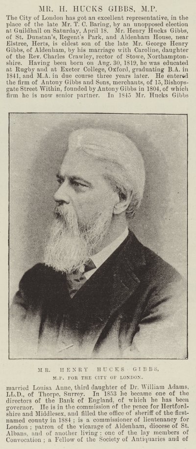Henry Hucks Gibbs, a londoni város képviselője alkotó: English Photographer