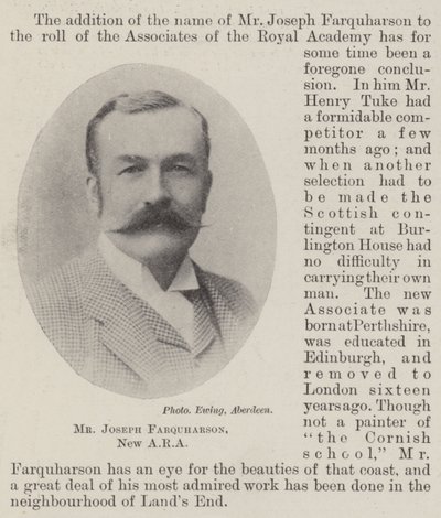 Joseph Farquharson úr, Új ARA alkotó: English Photographer