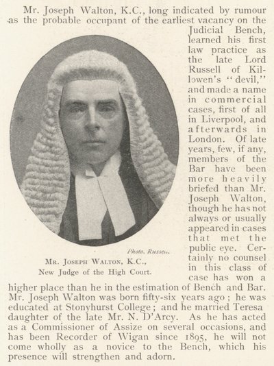Joseph Walton úr, KC, a Legfelsőbb Bíróság új bírája alkotó: English Photographer