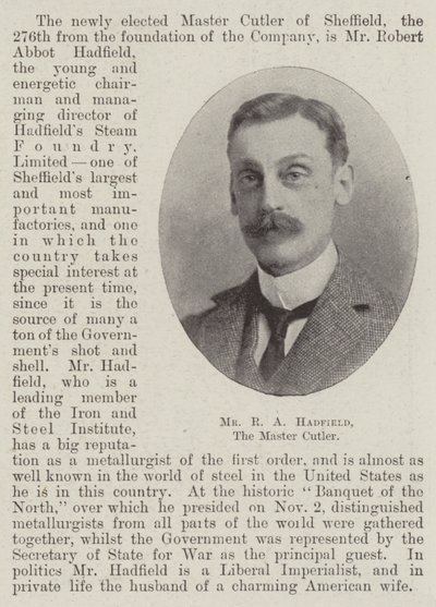 R A Hadfield úr, a Cutler mester alkotó: English Photographer