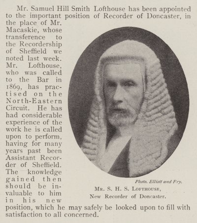 Mr S H S Lofthouse, Doncaster új felvevője alkotó: English Photographer