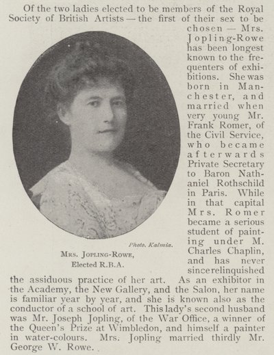 Mrs. Jopling-Rowe, az RBA megválasztása alkotó: English Photographer