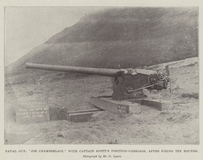 Haditengerészeti fegyver, Joe Chamberlain Scotts kapitány pozíciókocsival, tíz lövés után alkotó: English Photographer