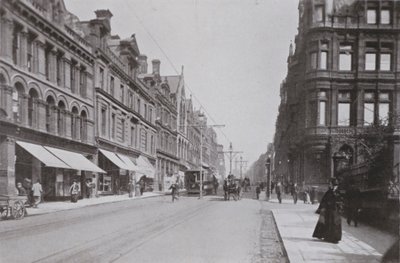 Newcastle, Grainger Street, Nyugat (f/w fotó) alkotó: English Photographer
