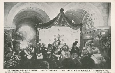 Az Old Bailey megnyitása a király és a királynő által, 1907. február 27-én alkotó: English Photographer