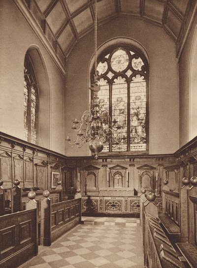 Oxford: College, The Chapel (fekete-fehér fotó) alkotó: English Photographer
