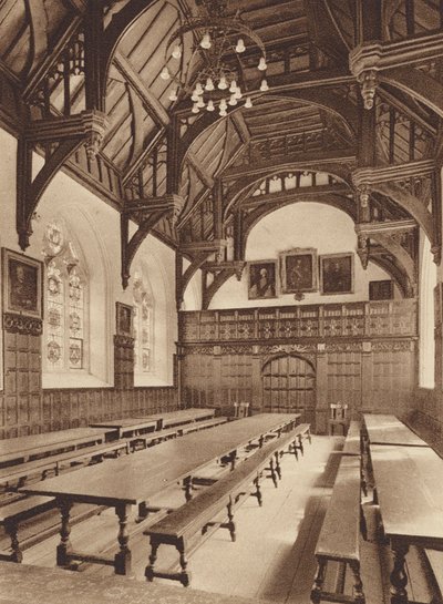 Oxford: College, The Hall (fekete-fehér fotó) alkotó: English Photographer
