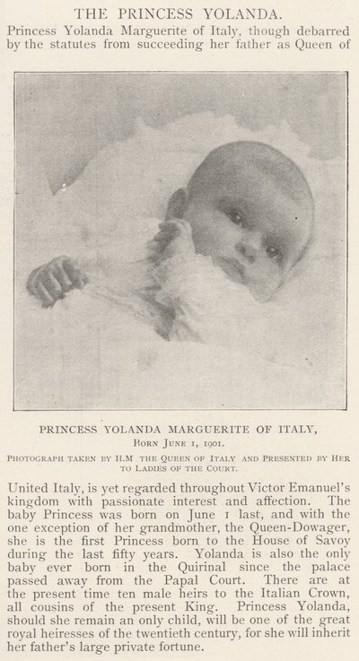 Yolanda Marguerite olasz hercegnő, 1901. június 1-jén született alkotó: English Photographer