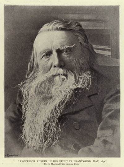 Ruskin professzor a brantwoodi tanulmányában, 1894. május alkotó: English Photographer