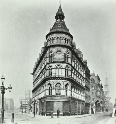 Queen Victoria Street, Mansion House Street, Poultry és Queen Victoria Street sarka, London, 1880 alkotó: English Photographer