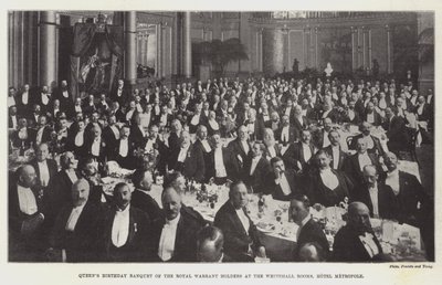 Queens születésnapi bankett a királyi parancs birtokosainak a Whitehall Roomsban, a Hotel Metropole-ban alkotó: English Photographer