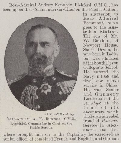 A K Bickford ellentengernagy, CMG, kinevezték a csendes-óceáni állomás főparancsnokává alkotó: English Photographer