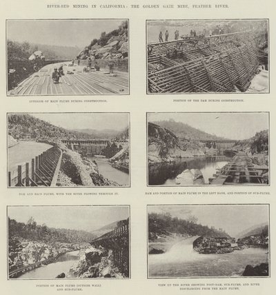 Folyóágybányászat Kaliforniában, Golden Gate Mine, Feather River alkotó: English Photographer