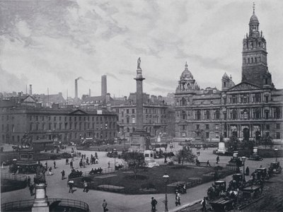 Skócia: George Square (fekete-fehér fotó) alkotó: English Photographer
