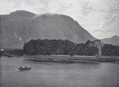Skócia: Inverlochy kastély romjai, Ben Nevis (f/w fotó) alkotó: English Photographer
