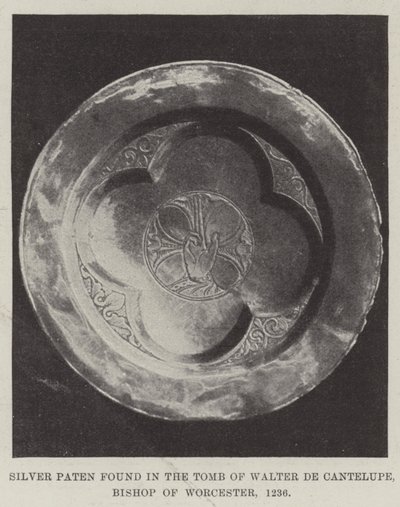 Ezüst Patent találtak Walter de Cantelupe worcesteri püspök sírjában, 1236 alkotó: English Photographer