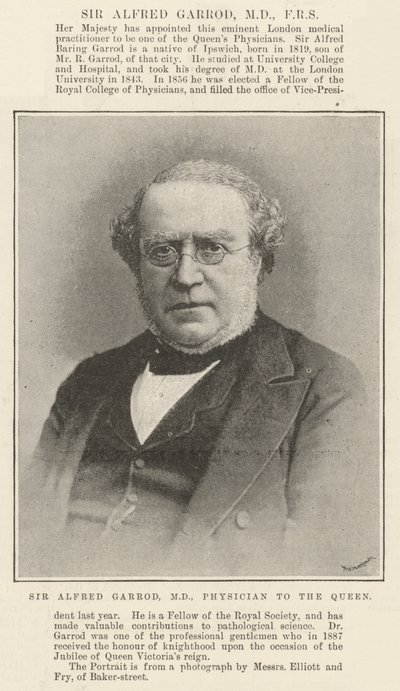 Sir Alfred Garrod, MD, FRS alkotó: English Photographer
