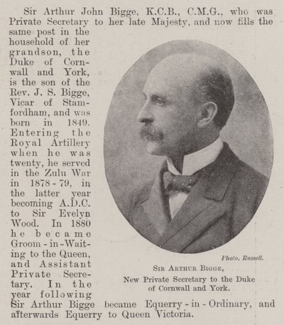 Sir Arthur Bigge, Cornwall és York hercegének új magántitkára alkotó: English Photographer