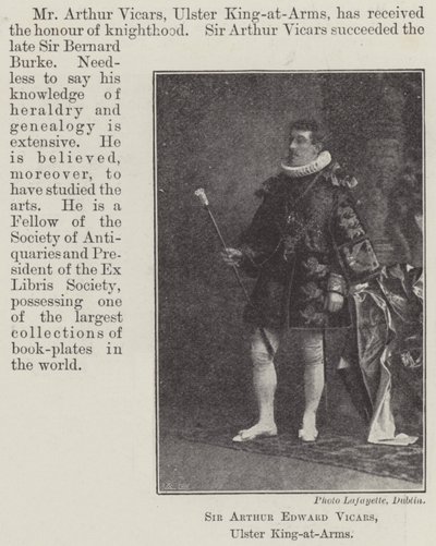 Sir Arthur Edward Vicars, Ulster King-at-Arms alkotó: English Photographer