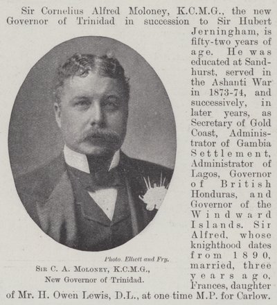 Sir C A Moloney, KCMG, Trinidad új kormányzója alkotó: English Photographer