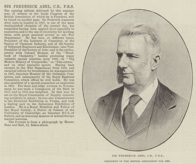 Sir Frederick Abel, CB, FRS, a Brit Szövetség elnöke 1890-ben alkotó: English Photographer