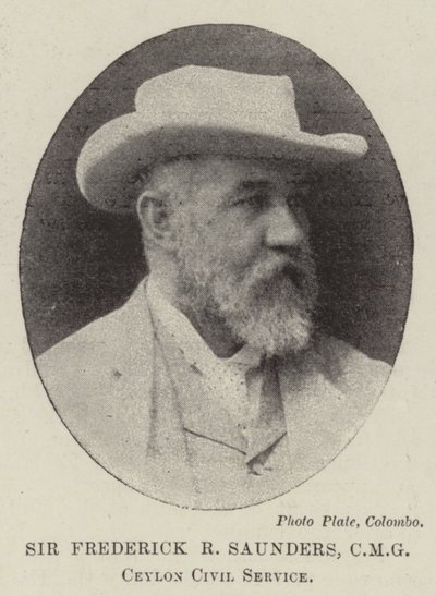 Sir Frederick R Saunders, CMG, Ceylon Közszolgálat alkotó: English Photographer
