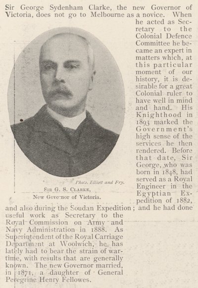 Sir G S Clarke, Victoria új kormányzója alkotó: English Photographer