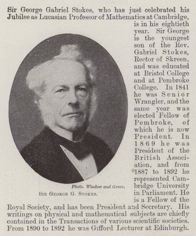 Sir George G Stokes alkotó: English Photographer
