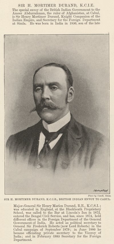 Sir H. Mortimer Durand, KCIE, brit indiai küldött Cabulban alkotó: English Photographer