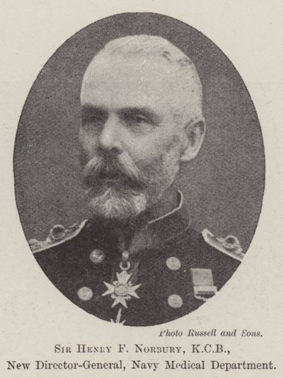 Sir Henry F Norbury, KCB, a haditengerészet egészségügyi osztályának új főigazgatója alkotó: English Photographer
