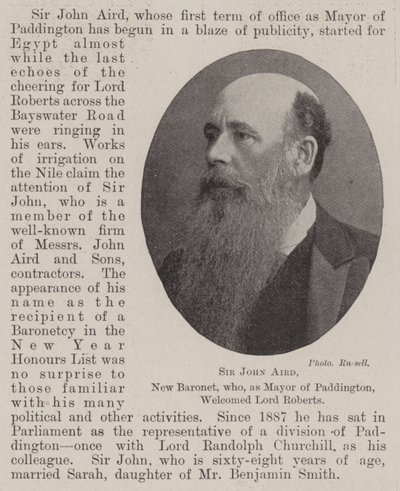 Sir John Aird, New Baronet, aki Paddington polgármestereként üdvözölte Lord Robertst alkotó: English Photographer