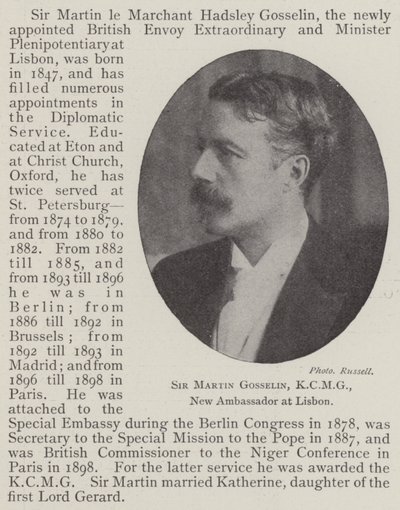 Sir Martin Gosselin, a KCMG, új lisszaboni nagykövet alkotó: English Photographer