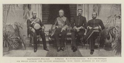 Sir Philip Currie, a brit nagykövet, három munkatársával alkotó: English Photographer