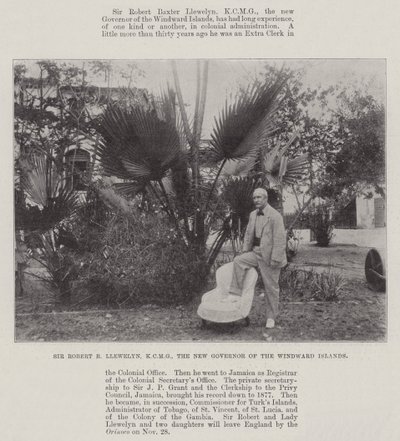 Sir Robert B Llewelyn, a KCMG, a Windward-szigetek új kormányzója alkotó: English Photographer