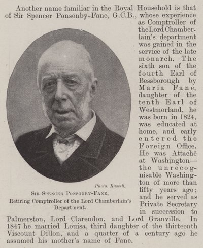 Sir Spencer Ponsonby-Fane, a Lord Chamberlains Department nyugalmazott ellenőre alkotó: English Photographer