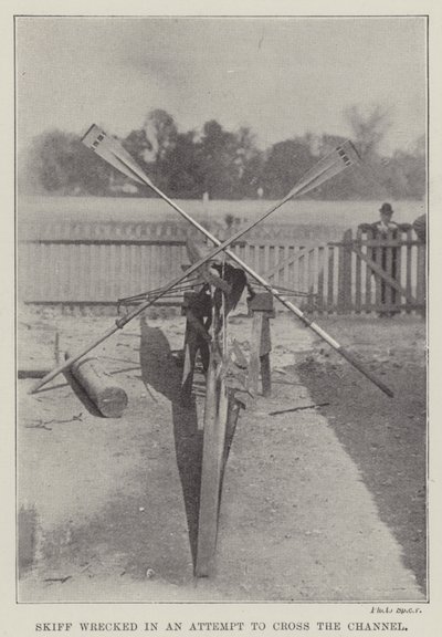 Skiff tönkrement a Csatornán való átkelési kísérlet során alkotó: English Photographer