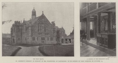 St Deiniols Könyvtár Gladstone úr emlékére, Hawardenben, amelyet Earl Spencer nyit meg október 14-én alkotó: English Photographer