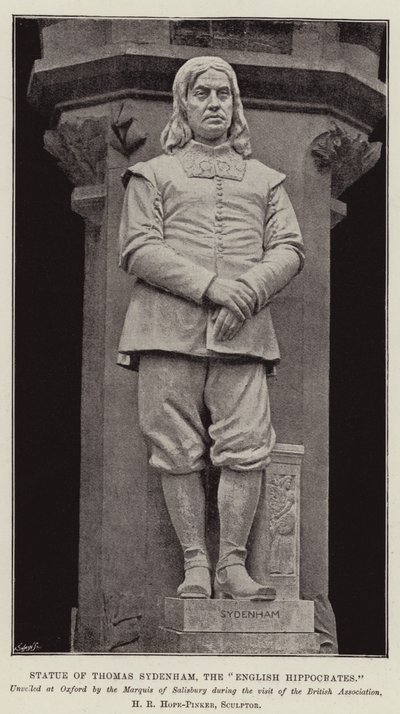 Thomas Sydenham, az angol Hippokratész szobra alkotó: English Photographer