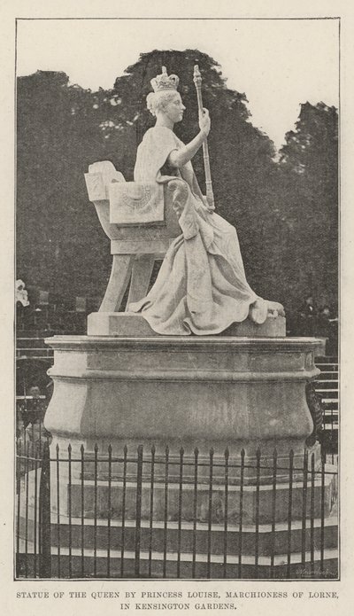 Louise hercegnő, Lorne márciusi asszonya által készített Királynő-szobor a Kensington Gardensben alkotó: English Photographer