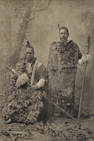 Tawhiao, a maori király és Wiremu Te Wheoro őrnagy (f/w fotó) alkotó: English Photographer