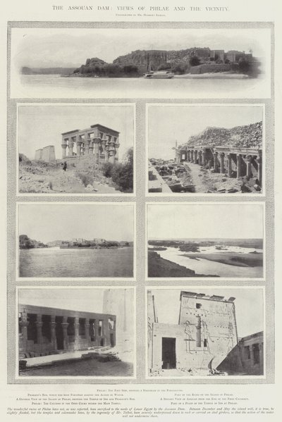 Az Assouan-gát, kilátás Philae-ra és a környékre alkotó: English Photographer