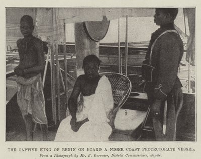 Benin fogságba esett királya a Niger Coast Protectorate hajó fedélzetén alkotó: English Photographer