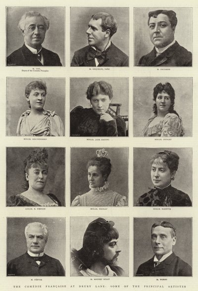 A Comedie Francaise a Drury Lane-nél, néhány fő művész alkotó: English Photographer