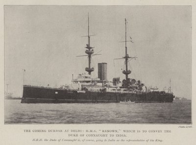 The Coming Durbar Delhiben, HMS Renown, amely Connaught hercegét Indiába szállítja alkotó: English Photographer