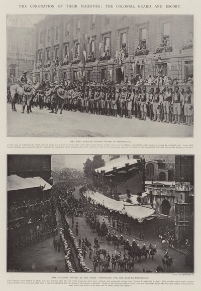 Őfelségeik koronázása, a gyarmati őrség és kíséret alkotó: English Photographer