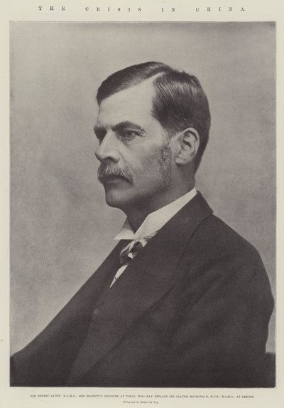 A válság Kínában, Sir Ernest Satow, KCMG, Őfelsége Tokió minisztere, aki Sir Claude MacDonald helyére léphet, KCB, KCMG Pekingben alkotó: English Photographer
