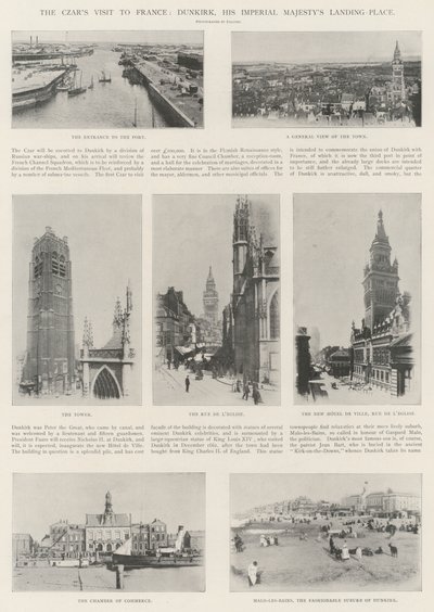 A cárok látogatása Franciaországban, Dunkerque-ben, a Császári Felség leszállóhelyén alkotó: English Photographer