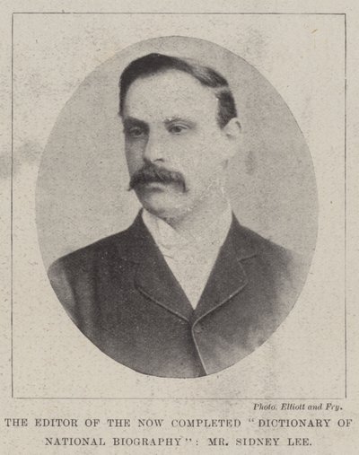 A most elkészült Dictionary of National Biography szerkesztője, Mr. Sidney Lee alkotó: English Photographer