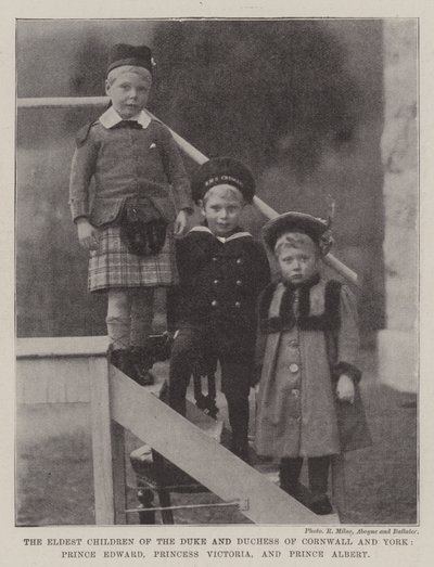 Cornwall és York hercegének és hercegnőjének, Edward hercegnek, Viktória hercegnőnek és Albert hercegnek a legidősebb gyermekei alkotó: English Photographer